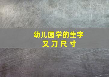 幼儿园学的生字 又 刀 尺 寸